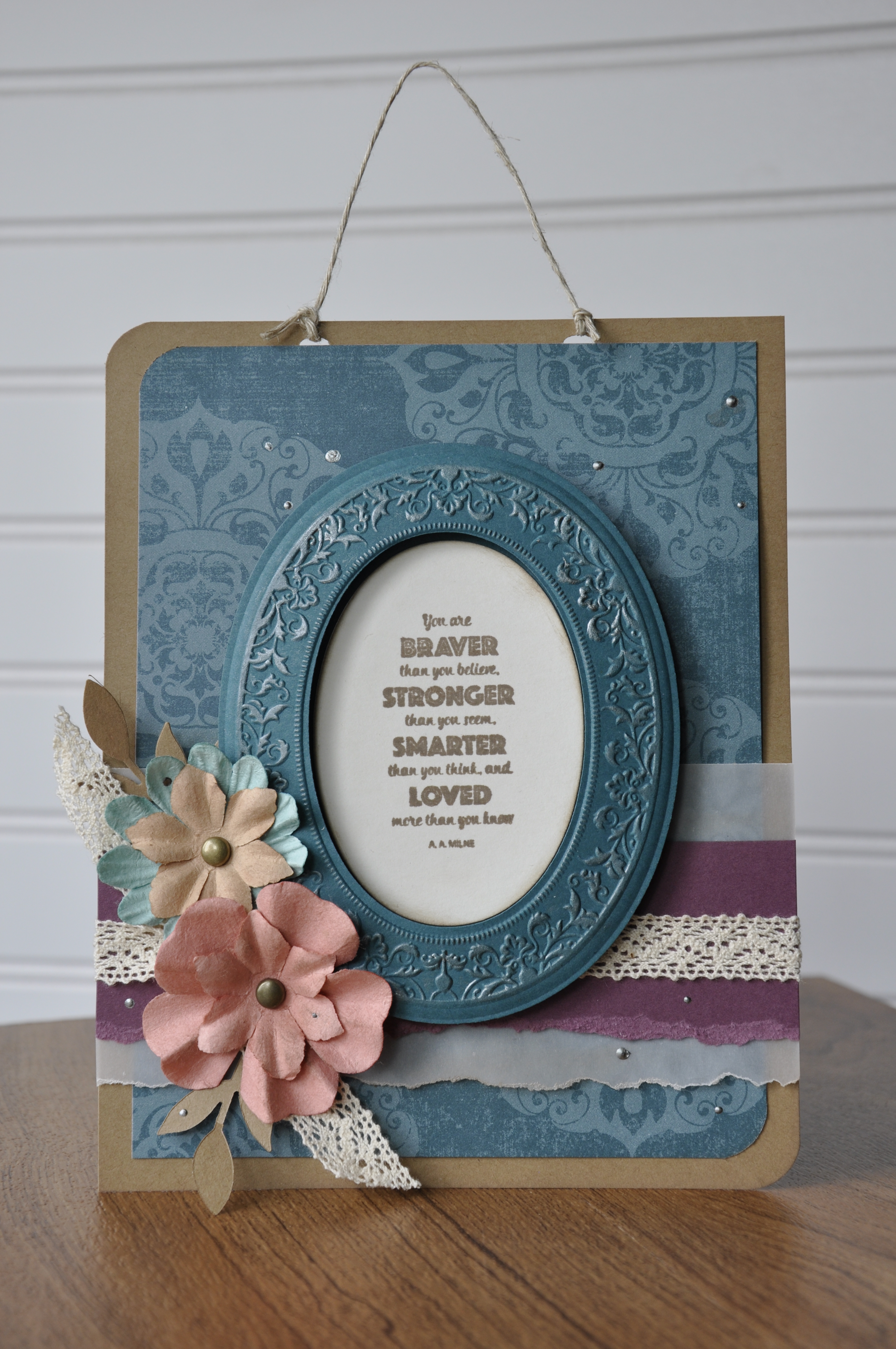 Papercraft: Braver wall hanging, stampinup, wallhanging, homemade wallhanging, papercraft