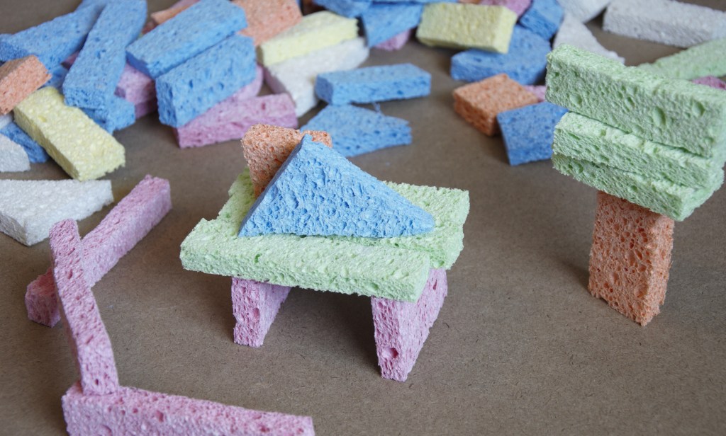 Kids sponge blocks, diy kids toys, diy baby toys, diy toddler toys