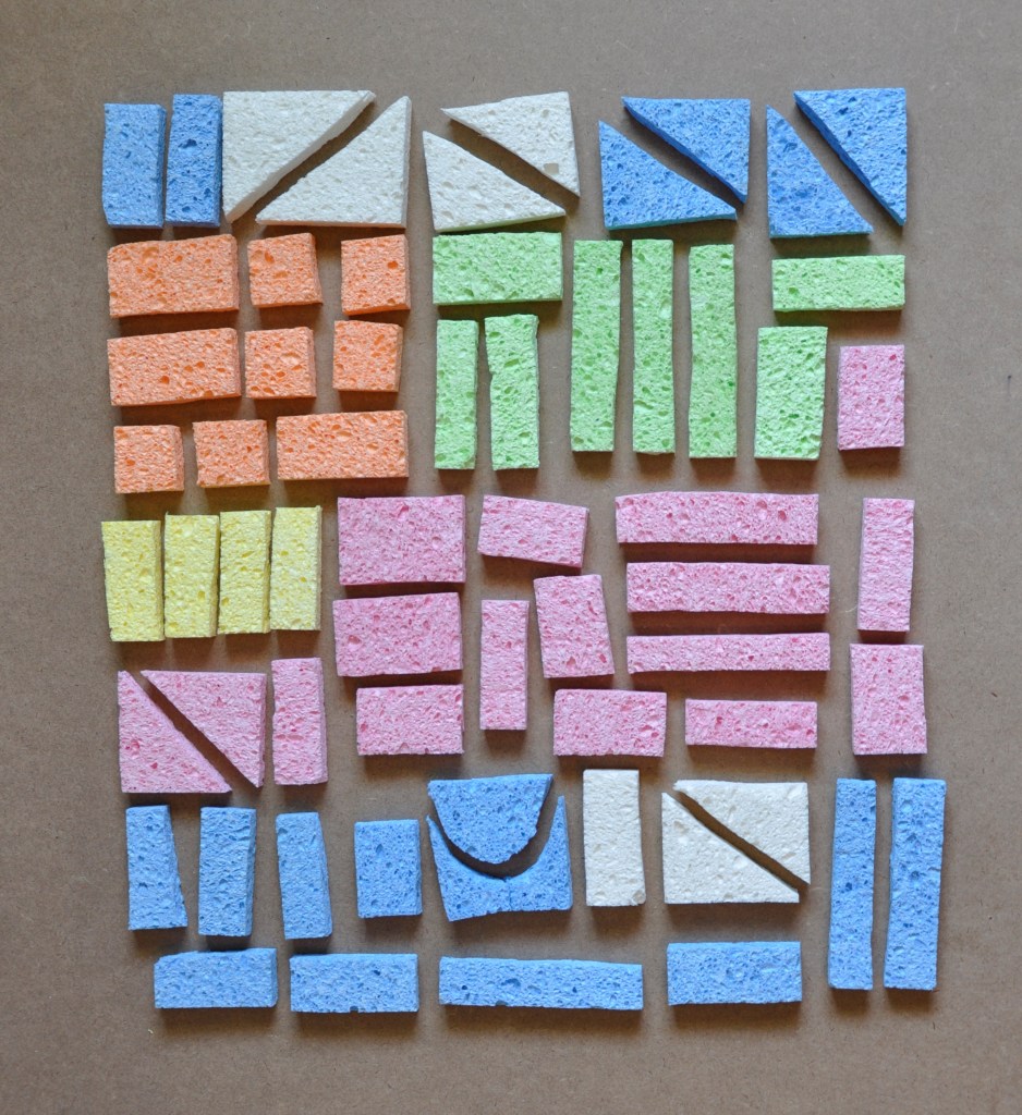 Kids sponge blocks, diy kids toys, diy baby toys, diy toddler toys