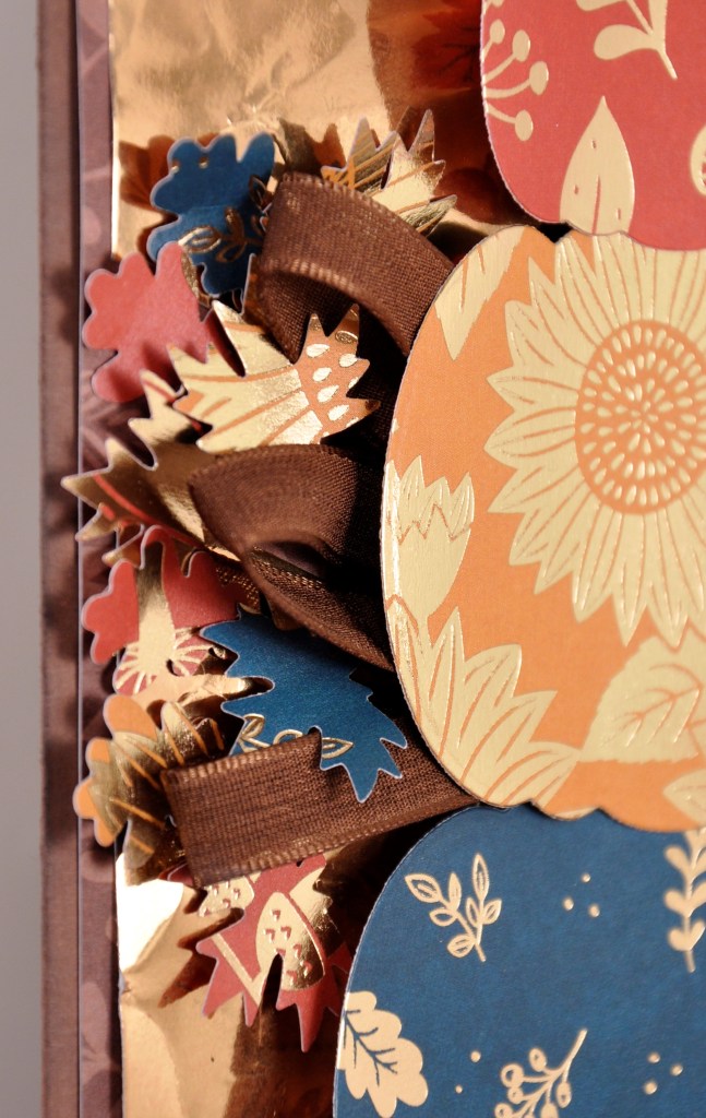 pumpkin topiary, pumpkin card, pumpkin paper topiary, fall card, homemade fall card, 3d pumpkin topiary, stampinup, stampinup autumn punch pack, DCWV paper, recollections dies