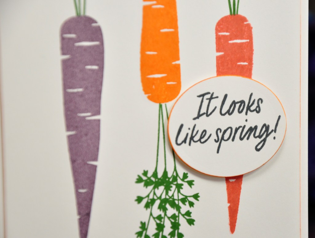 Spring Carrots card, stampin up , stampin up thanks a bunch, carrot card, homemade carrot card, spring card, homemade spring card