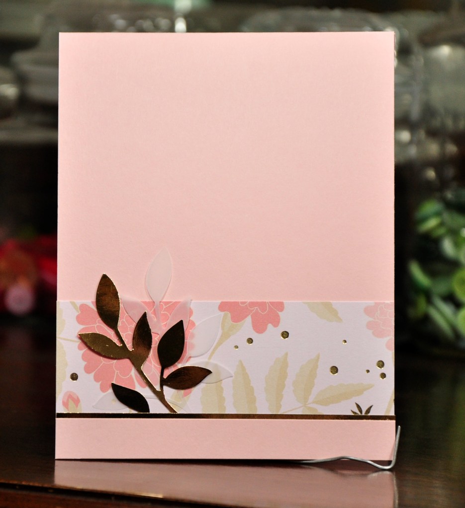 Pink and Gold card, thinking of you card, homemade thinking of you card, stampin up, stampin up friendships sweetest thought, stampin up dies, recollections papaer