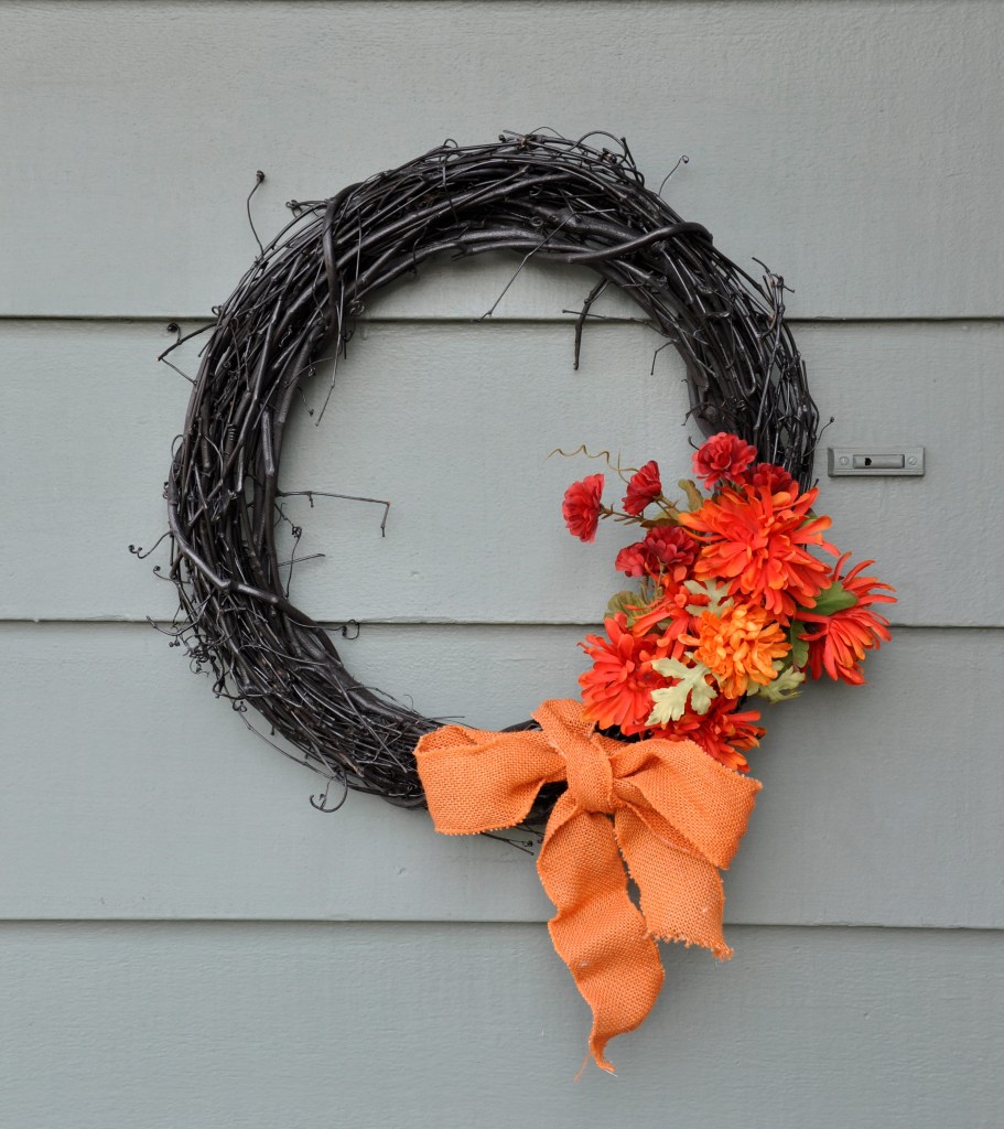 Outdoor Thanksgiving Decor, wood pumpkins, outdoor fall decor, decorating outside for fall, fall wreaths, autumn wreaths, thanksgiving wreaths