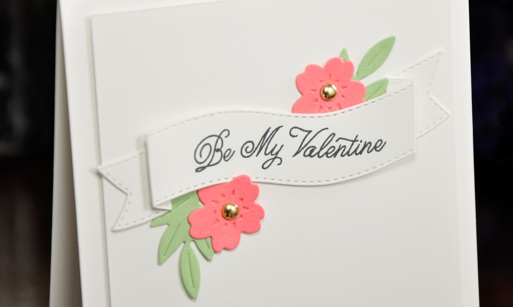 White Valentine, stampin up always in my heart, stampin up bloomin dies, stampin up, valentines day card, homemade valentine