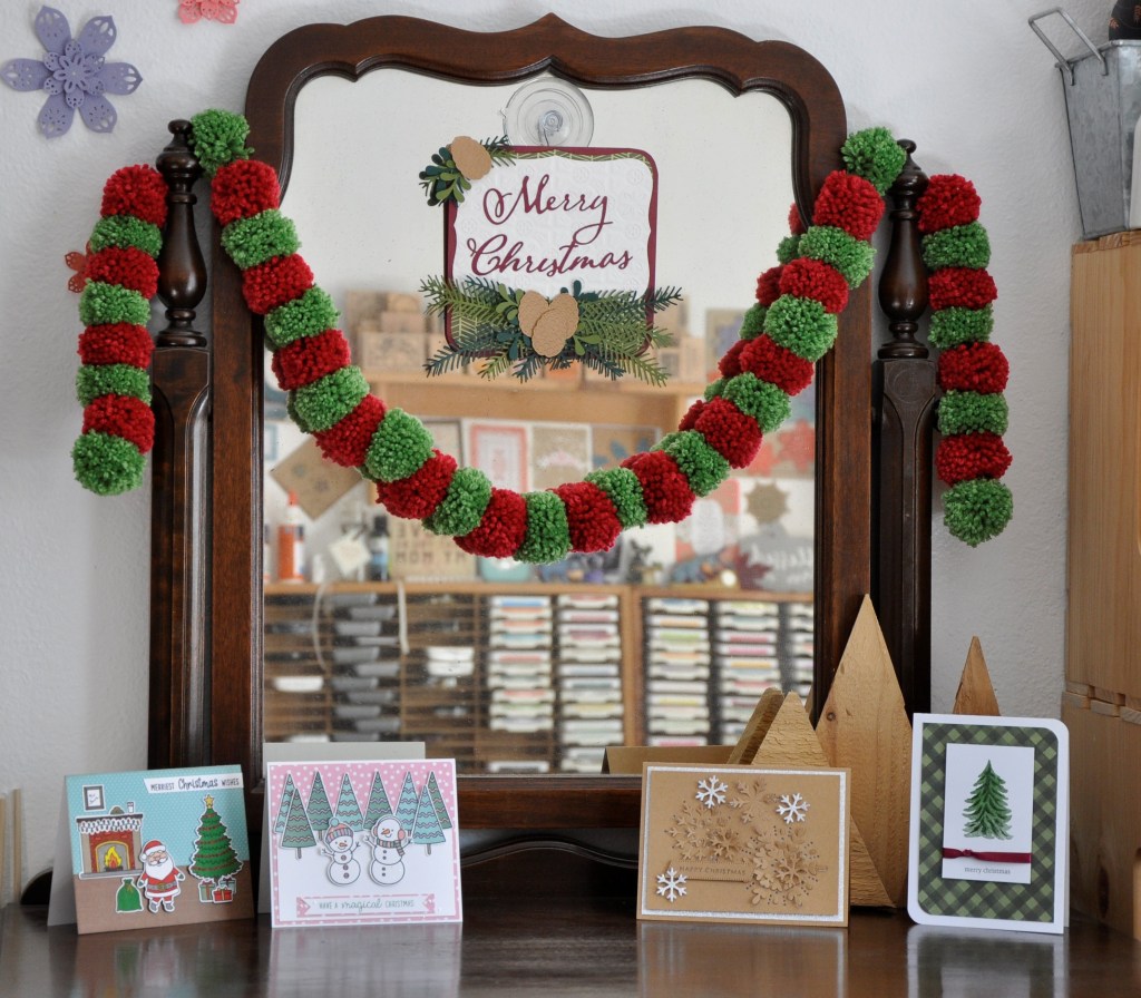 Quick and Easy Christmas Garlands, christmas tree decorations, homemade christmas decorations, pompom garland, straw garland, drinking straw garland