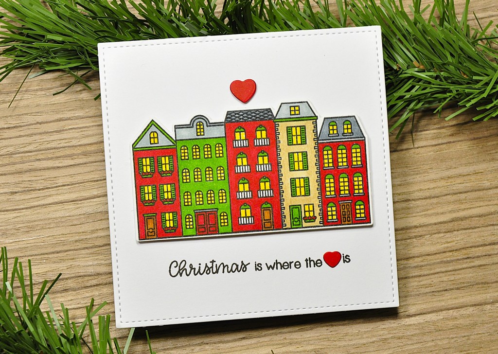 #sunnystudiostamps #sunnystudiostampscharmingcity #sunnystudiostampshappyhome #sunnystudiostampsstitchedsquare #sunnystudiostampsdies #sunnystudiostampschristmascards #housechristmascard #homemadechristmascard #easychristmascard #mtdawn #//mtdawn