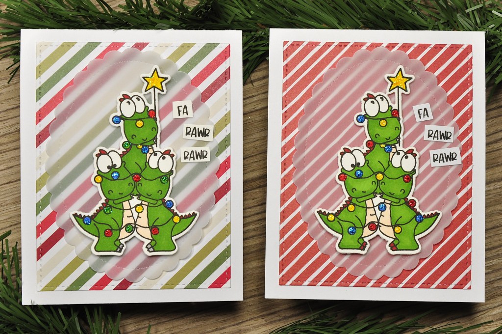 #trinitystamps #trinitystampstreerex #dinosaurcard #dinosaurchristmascard #echopark #echoparkdies #sunnystudiostampsdies #sunnystudiostamps #stickles #sticklesglitterglue #mtdawn #//mtdawn #homemadechristmascards