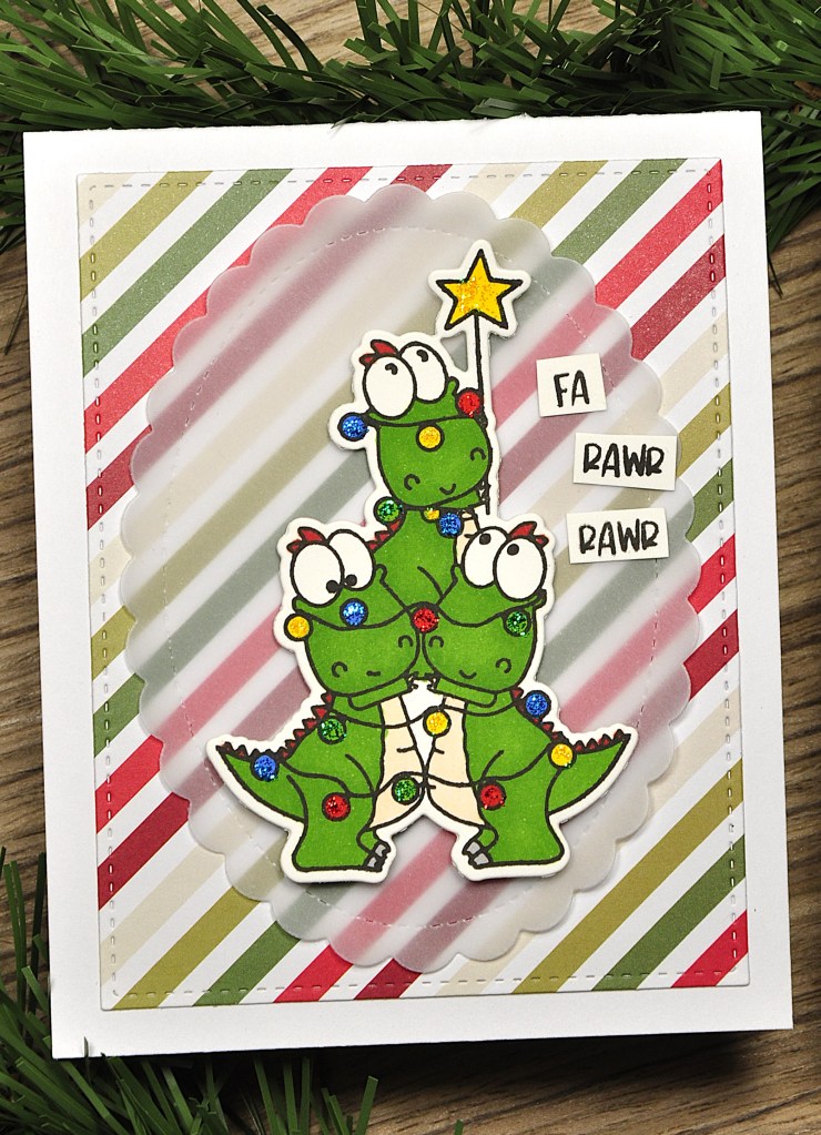 #trinitystamps #trinitystampstreerex #dinosaurcard #dinosaurchristmascard #echopark #echoparkdies #sunnystudiostampsdies #sunnystudiostamps #stickles #sticklesglitterglue #mtdawn #//mtdawn #homemadechristmascards