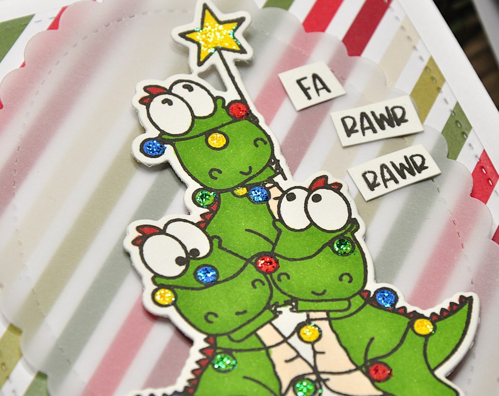 #trinitystamps #trinitystampstreerex #dinosaurcard #dinosaurchristmascard #echopark #echoparkdies #sunnystudiostampsdies #sunnystudiostamps #stickles #sticklesglitterglue #mtdawn #//mtdawn #homemadechristmascards